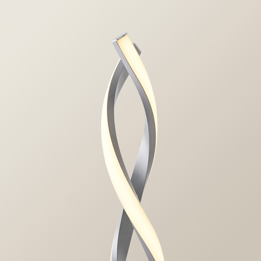 ValueLights Infinity Matte Silver Double Twist Integrated LED Table Lamp Image 4