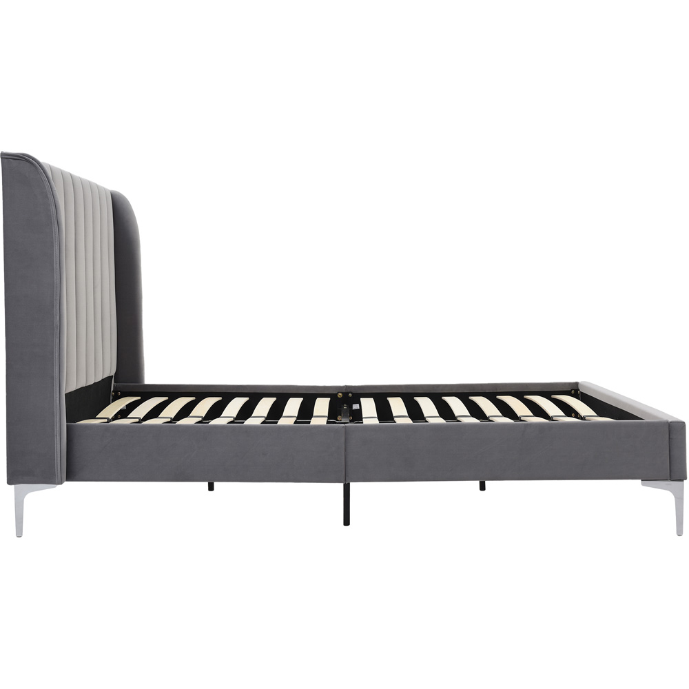 Hyacinth Super King Grey Velvet Bed Frame Image 3