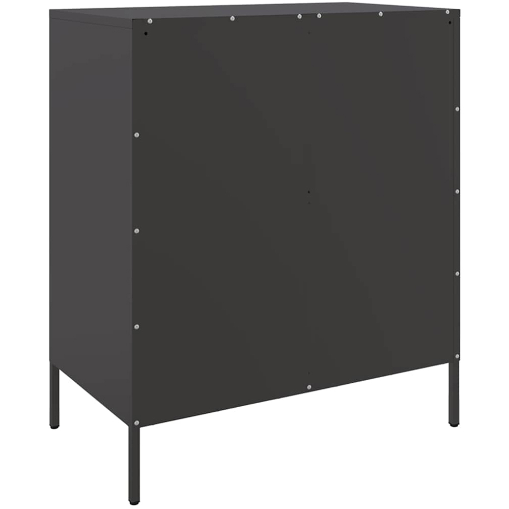 vidaXL 2 Door Black Steel Industrial Style Sideboard Image 8