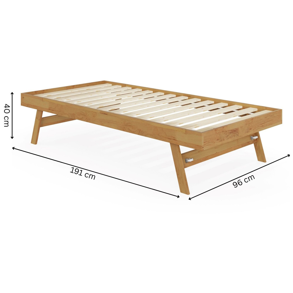 GFW Madrid Oak Wooden Trundle Day Bed Image 8