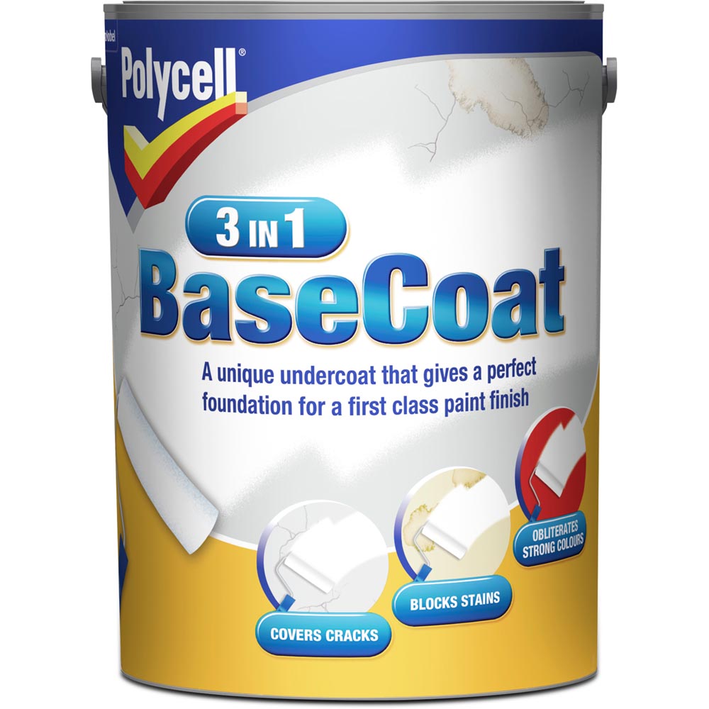 Polycell White 3 in 1 Matt Basecoat 5L Image 1