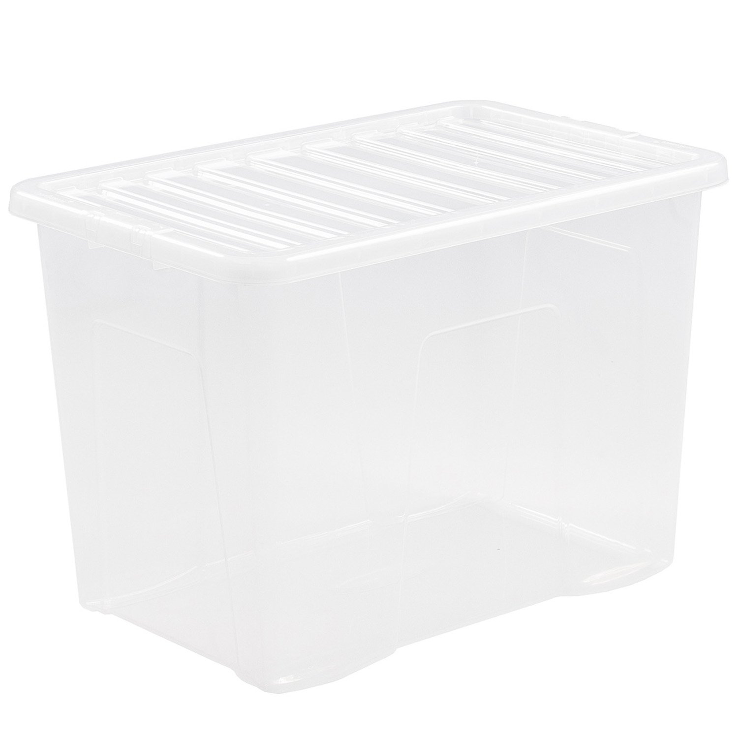 Wham 80L Plastic Clear Storage Box with Lid Image 1