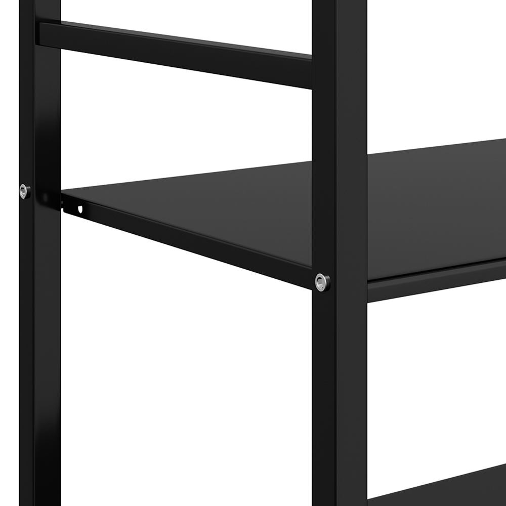 Living and Home 4-Tier Black Microwave Storage Rack on Wheel Image 4