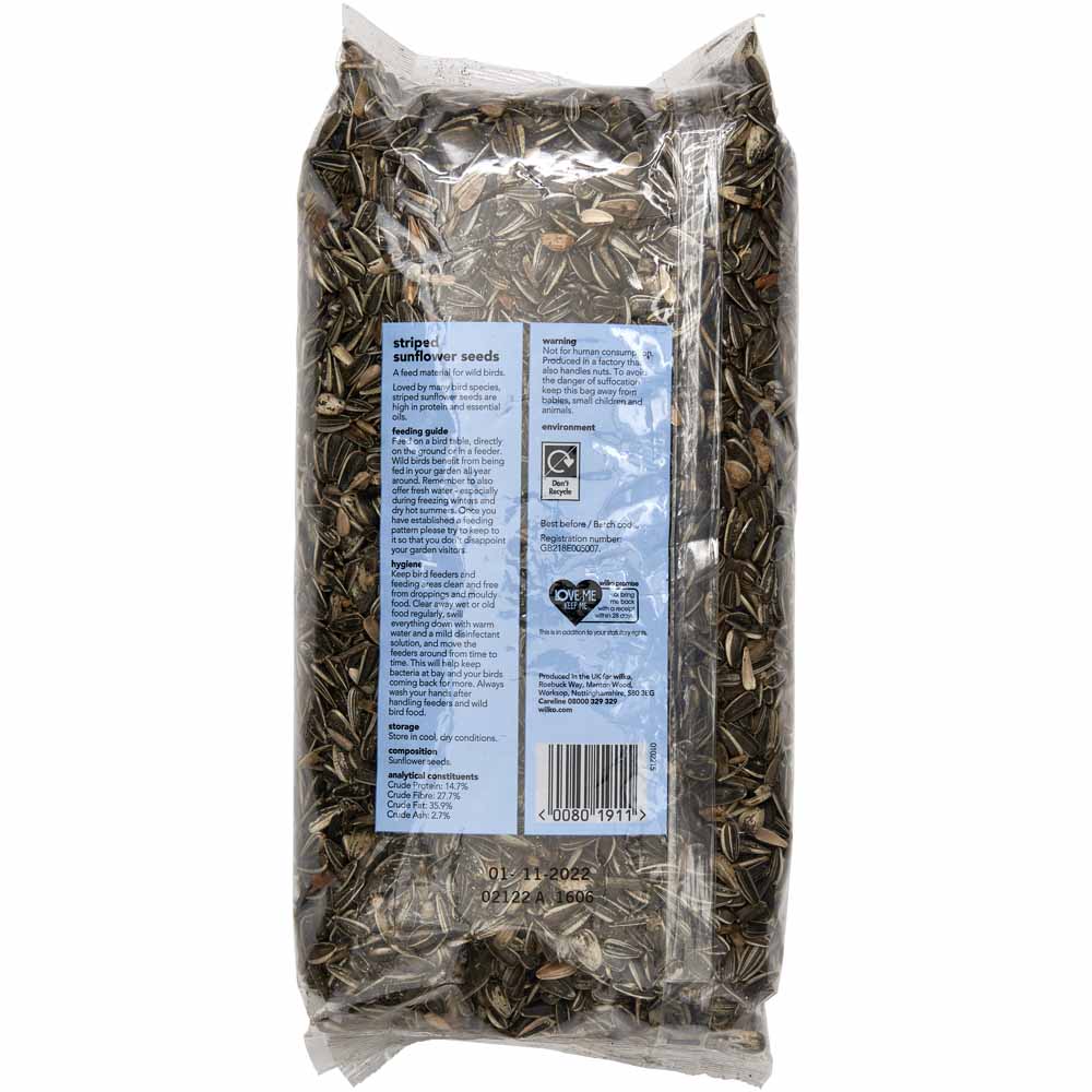 Wilko Functional Wild Bird Sunflower Seeds 1kg Wilko
