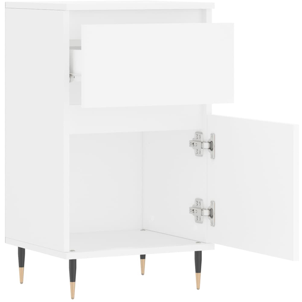 vidaXL Single Door Single Drawer White Sideboard Set of 2 Image 7