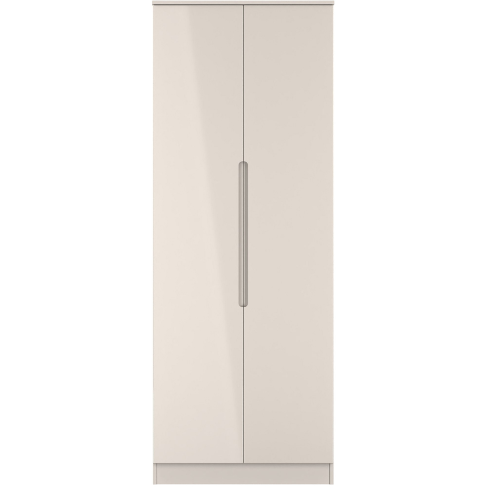 Crowndale Milan 2 Door Kashmir Gloss and Kashmir Tall Wardrobe Ready Assembled Image 3