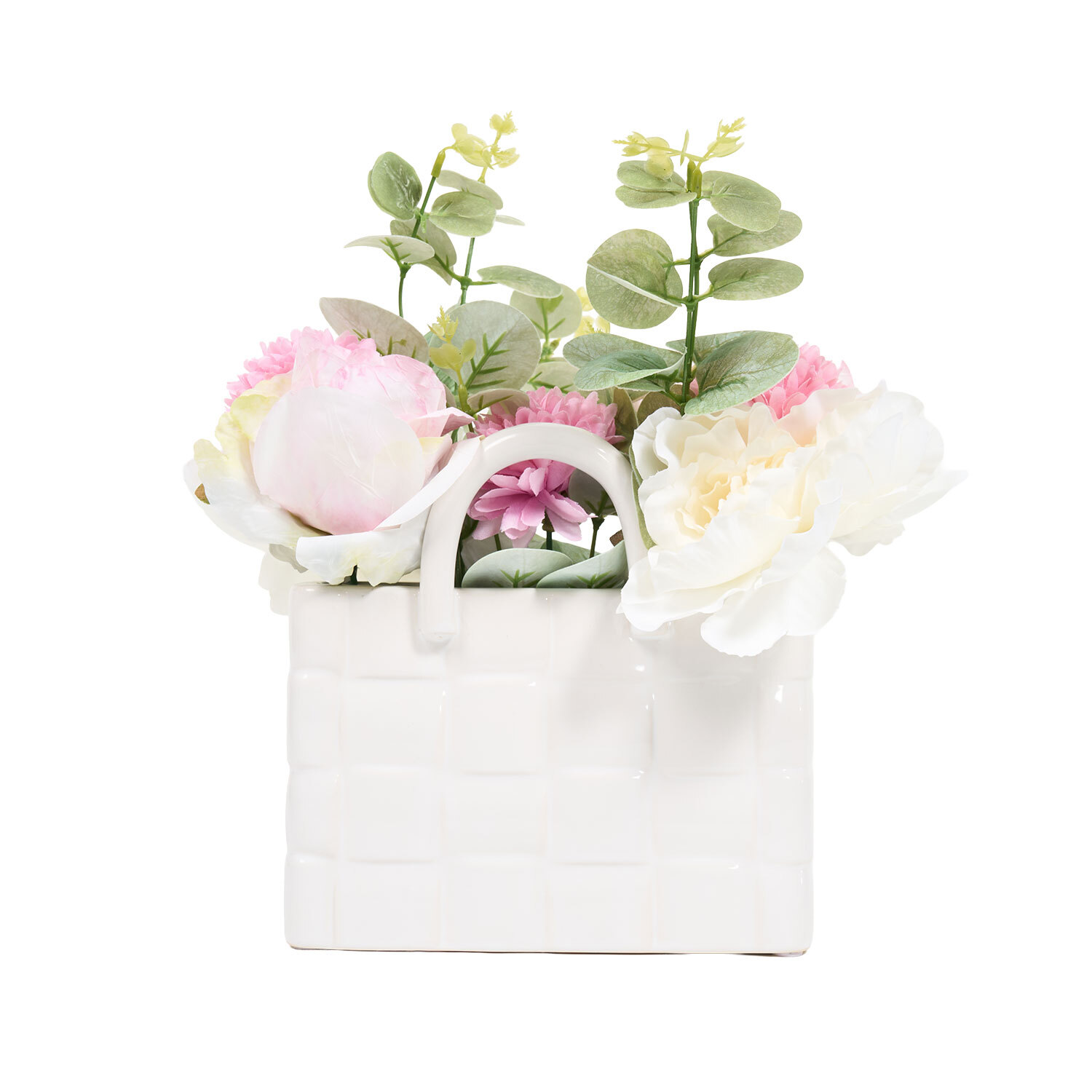 Handbag Vase Arrangement White Image 3
