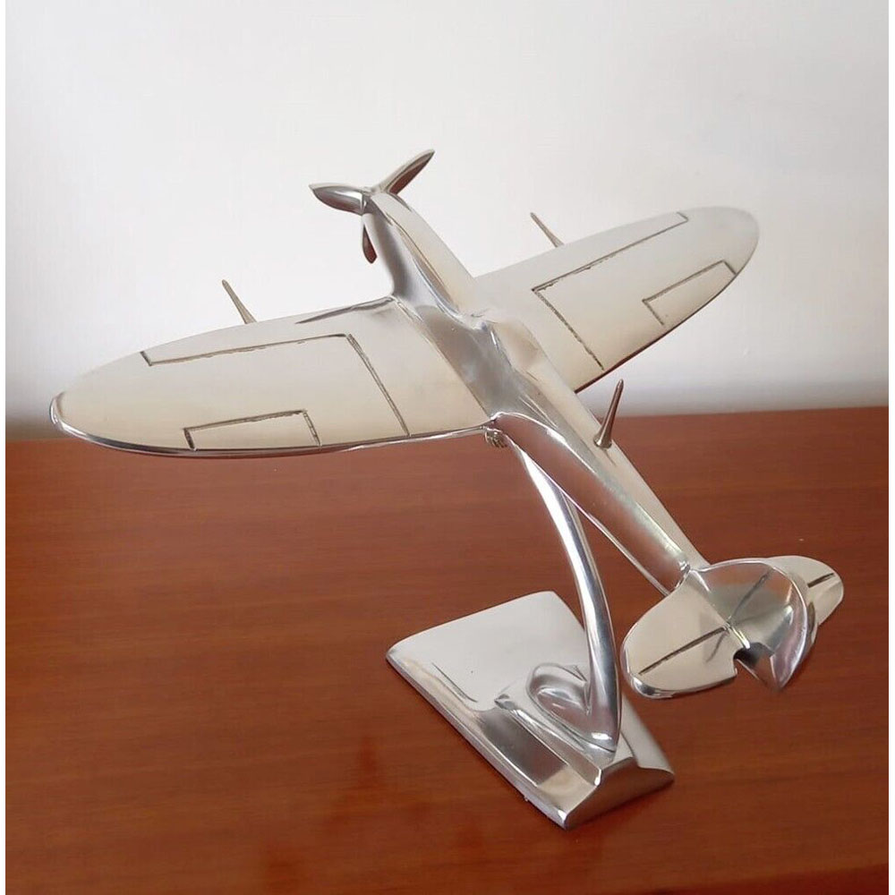 Inspirational Gifting Polished Aluminium RAF Spitfire Aeroplane Home Ornament 17cm Image 4