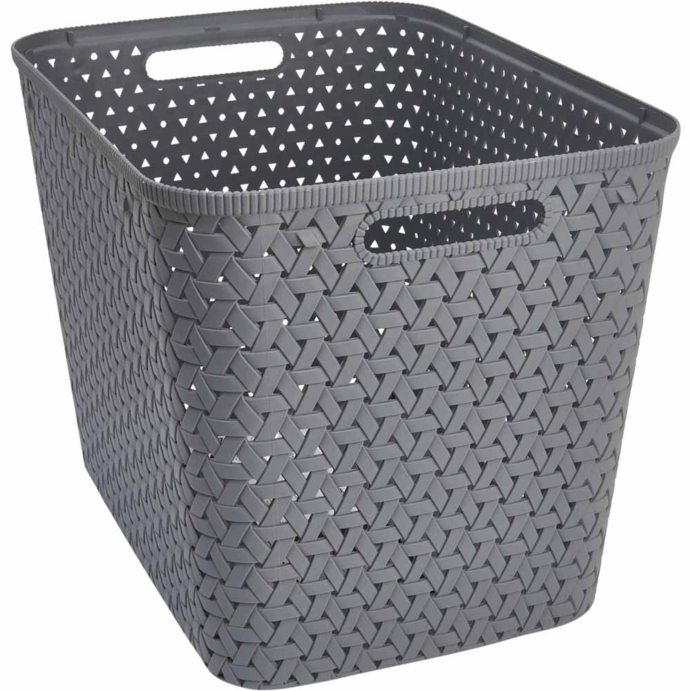 Wilko 28L Slate Grey XL Storage Basket Image 1