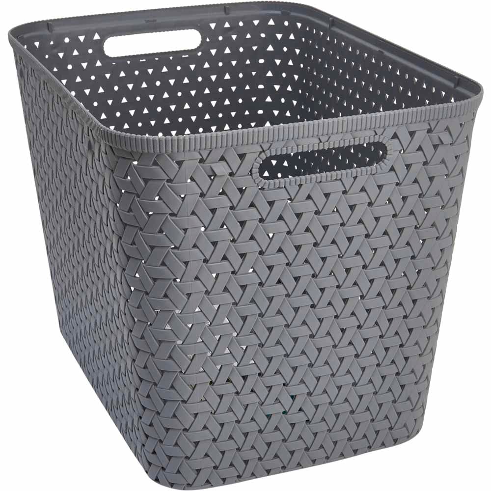 Wilko 28L Slate Grey XL Storage Basket Wilko