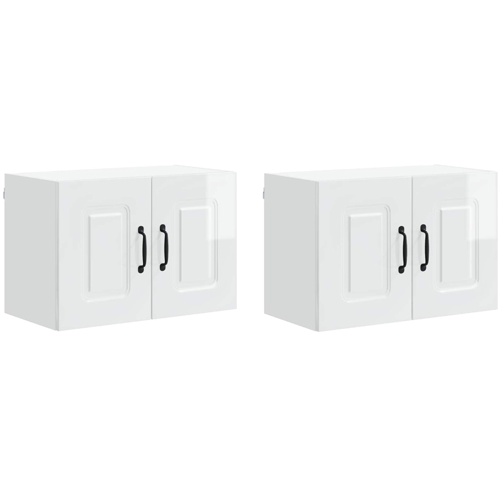 vidaXL Kalmar 2 Door High Gloss White Wall Mounted Kitchen Cabinet Set of 2 Image 8