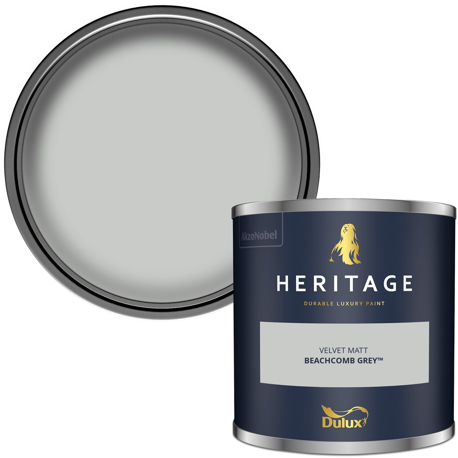 Dulux Heritage Walls and Ceilings Beachcomb Grey Velvet Matt Emulsion Paint Tester Image 2