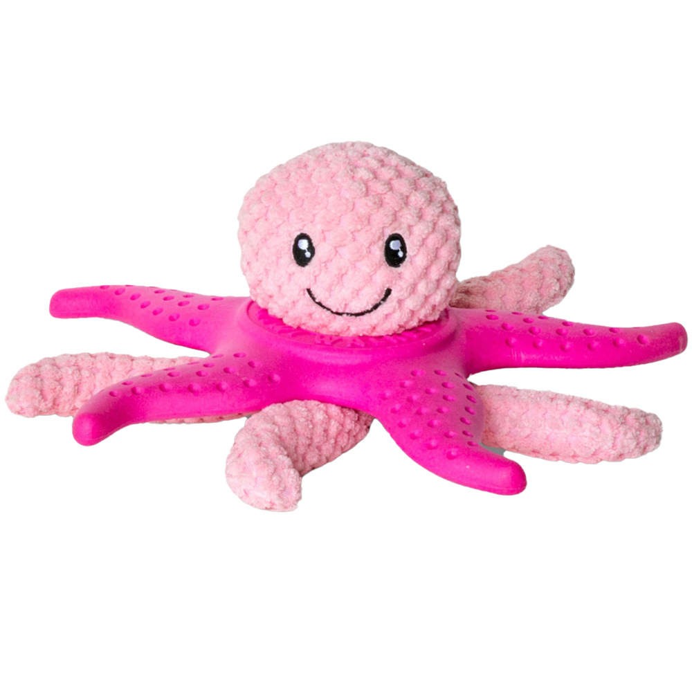 Kiwi Walker Lets Play Pink Octopus and Starfish Dog Toy Image 1