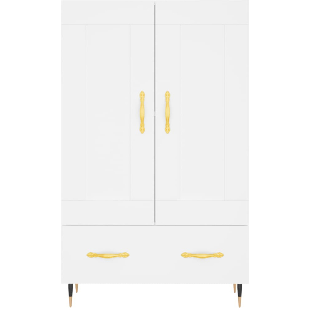 vidaXL 2 Door Single Drawer White Highboard with Gold Handles Image 5