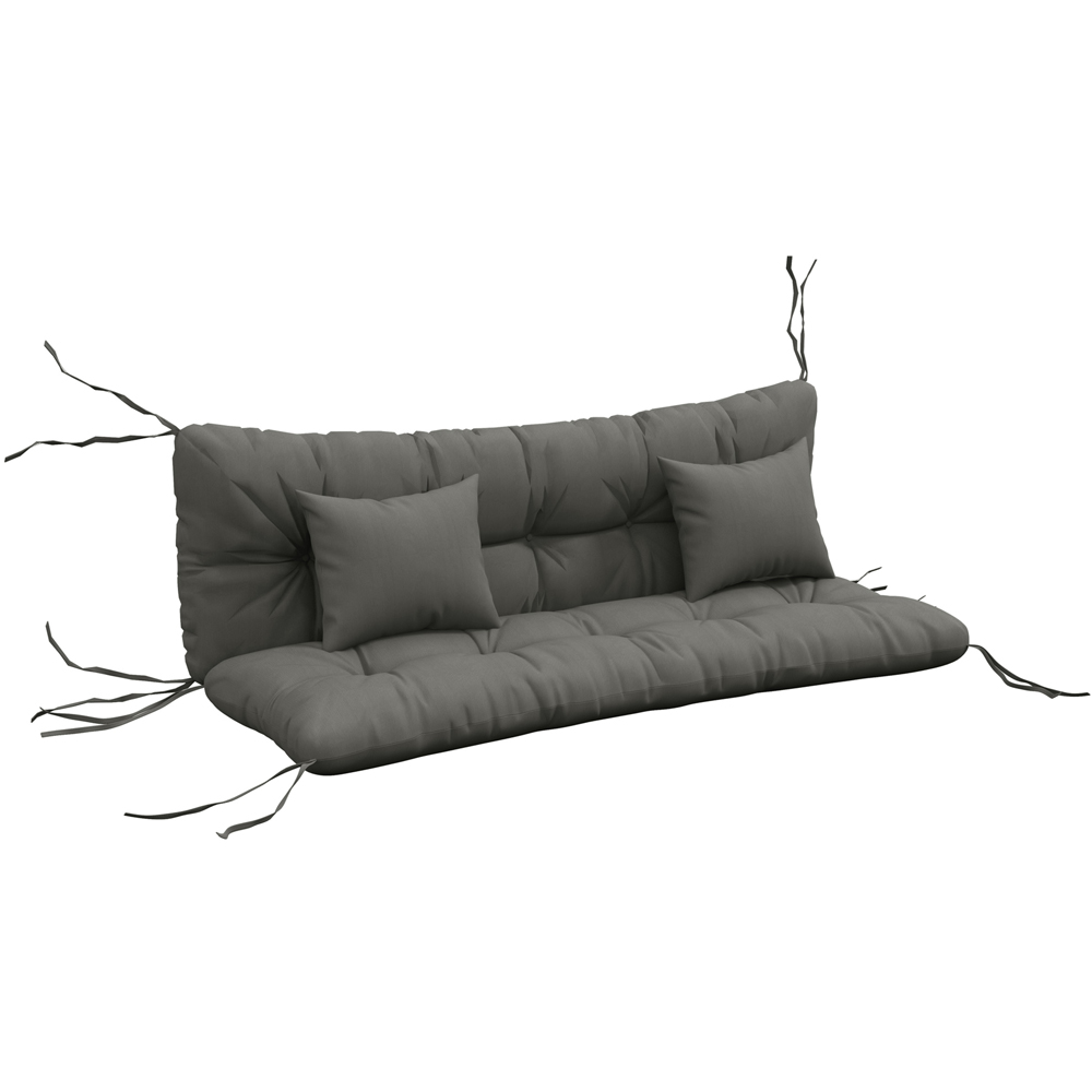 Outsunny Light Grey 4 Piece Back and Seat Replacement Cushion with Pillows 50 x 150cm Wilko