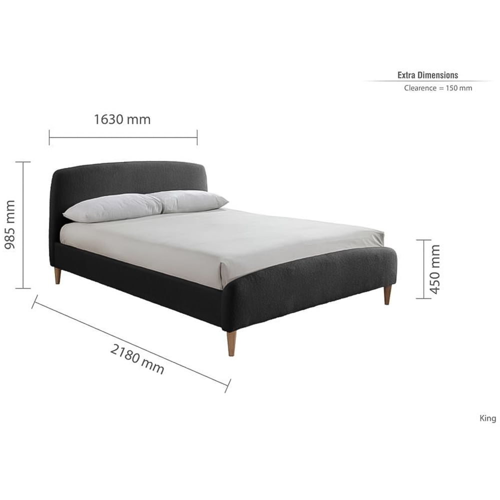 Otley King Size Black Bed Image 9