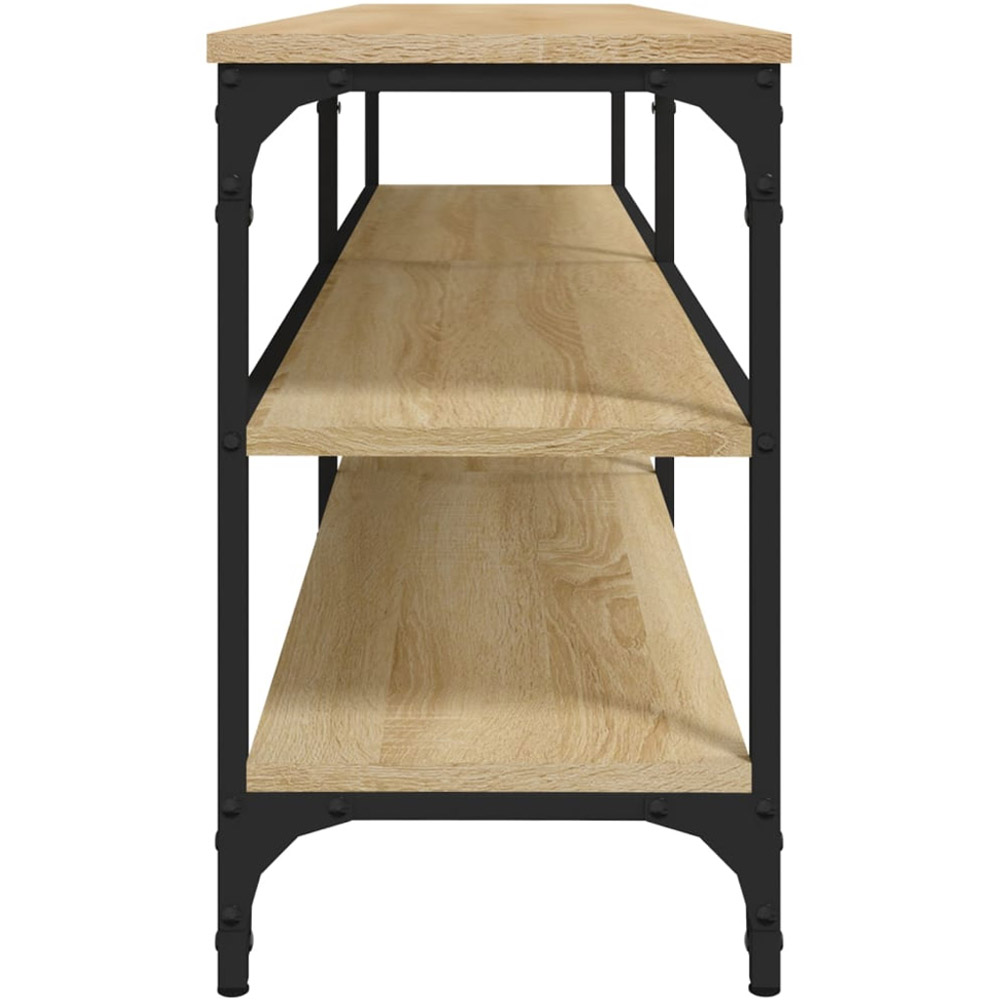 vidaXL 2 Open Shelf Sonoma Oak TV Cabinet with Metal Legs Image 6