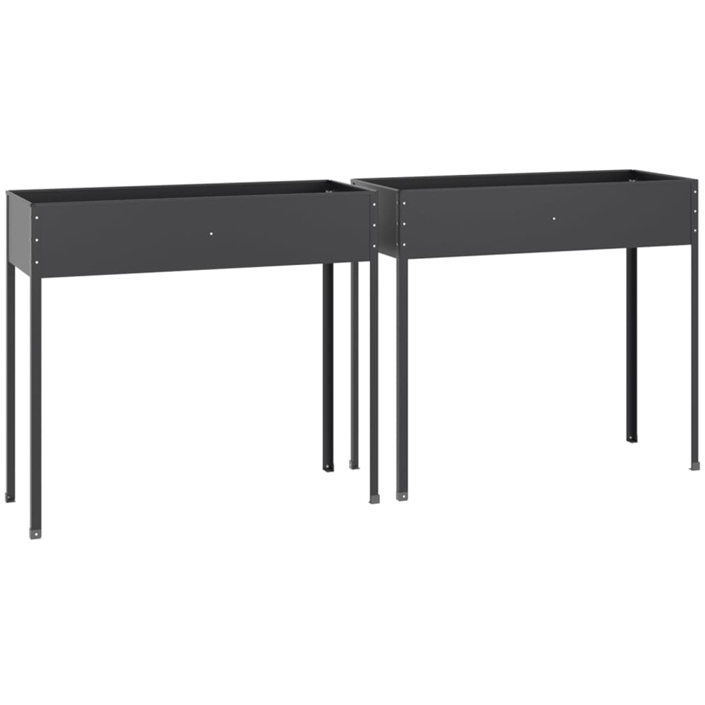 vidaXL Anthracite Galvanised Steel Garden Planter 90 x 100.5 x 40.5cm Image 3
