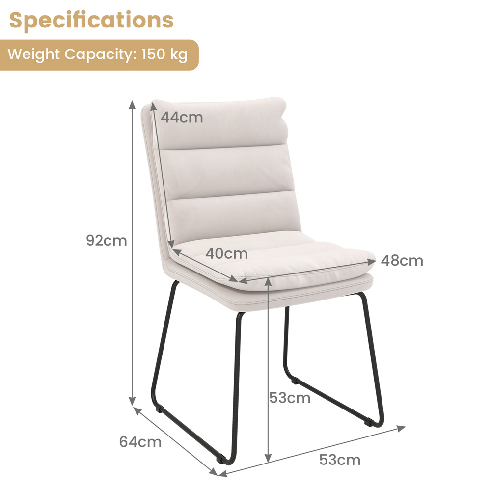 Costway White Upholstered Accent Chair Image 9