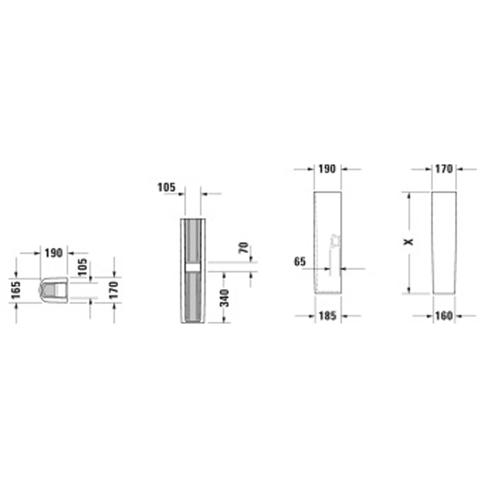 Duravit No.1 White High Gloss Pedestal 170 x 720 x 190mm Image 2