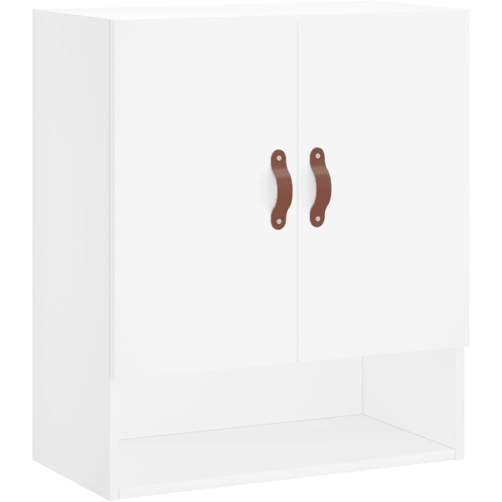 vidaXL 2 Door Single Shelf White Wall Cabinet Image 2