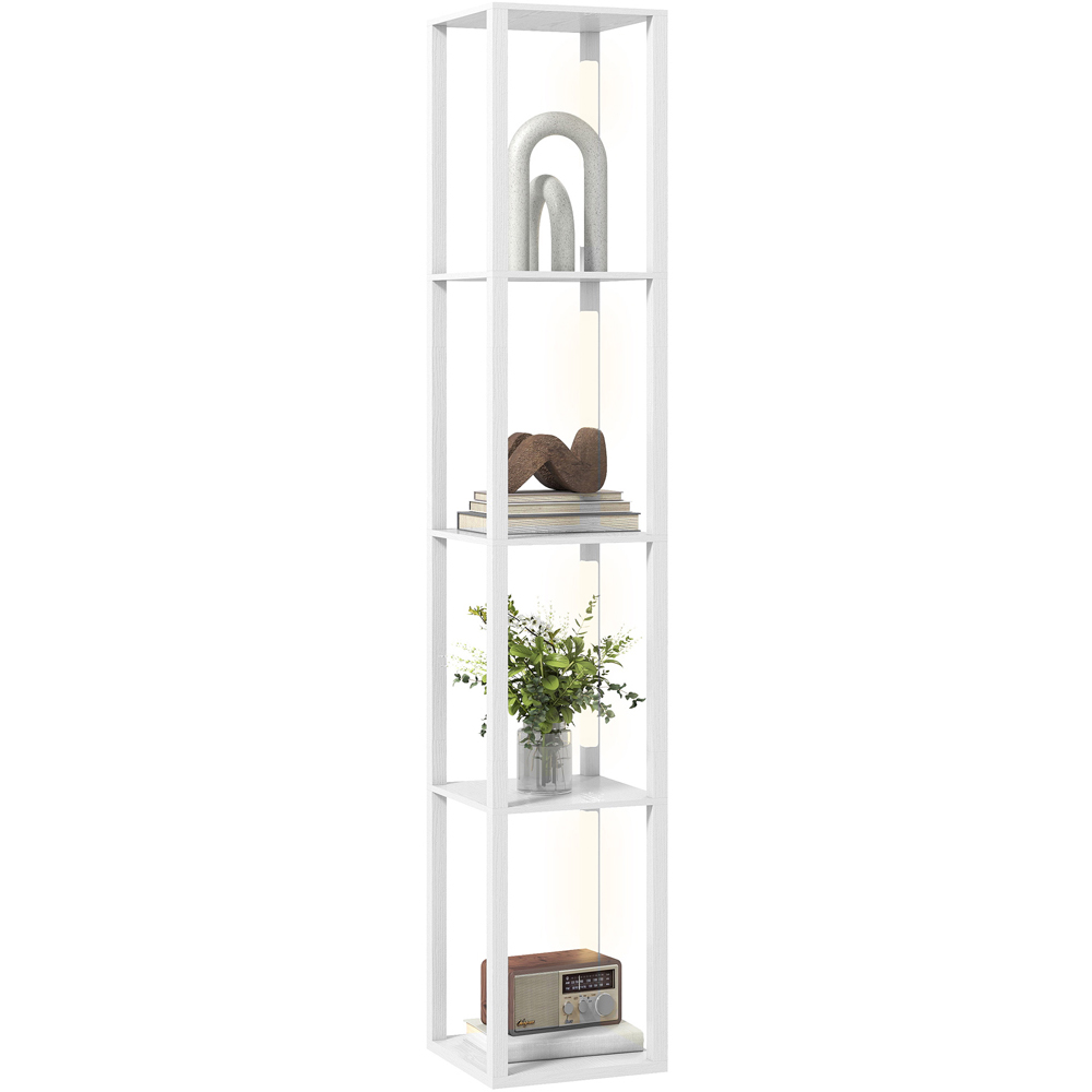 Portland 4 Shelf White LED Floor Lamp with Foot Switch Image 1