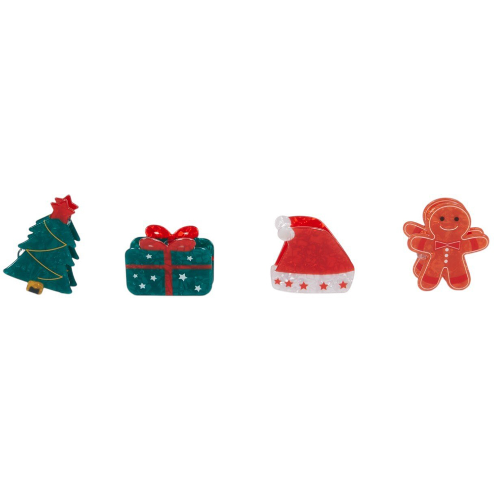 Pack of 4 Christmas Mini Claw Clips Image 2
