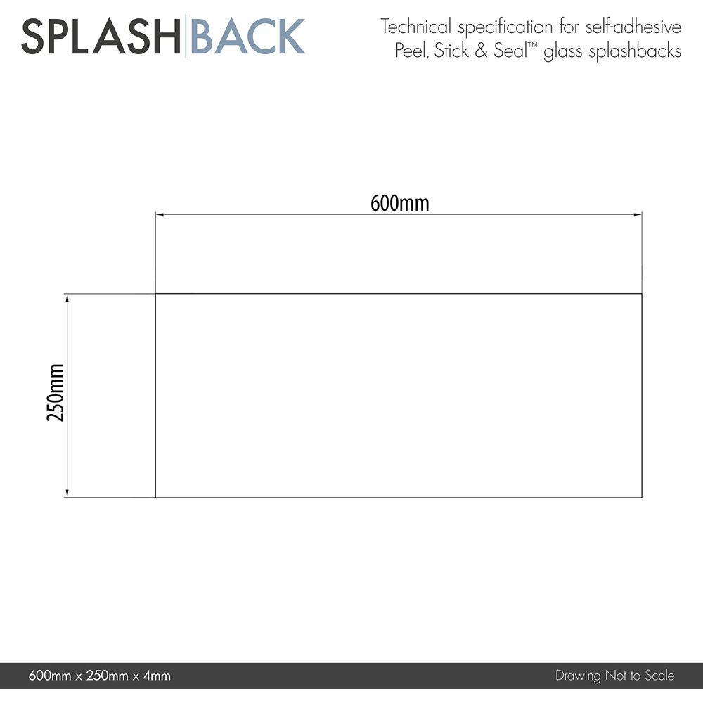 Splashback 0.4cm Thick Silk Grey Protective Glass 60 x 25cm Image 4