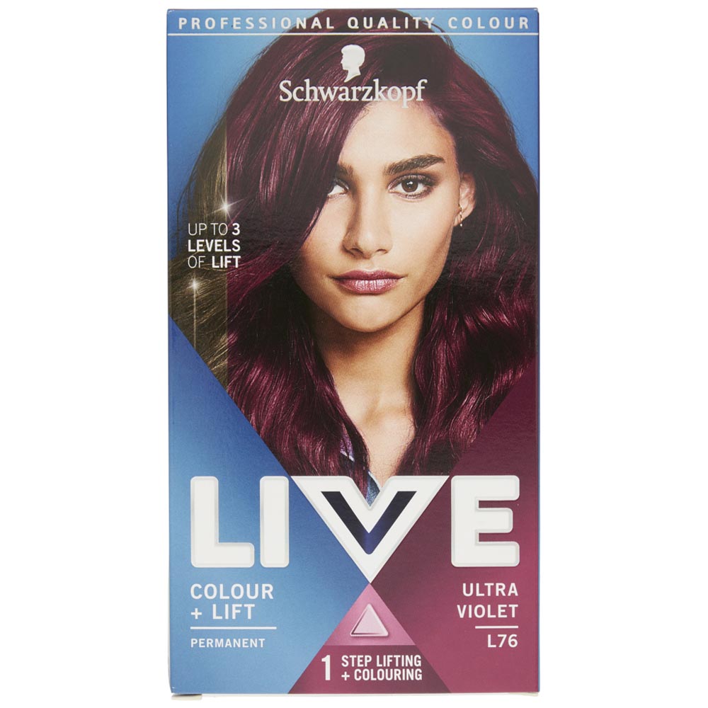 Schwarzkopf LIVE Intense Colour + Lift Ultra Violet L76 Permanent Hair Dye Image 1