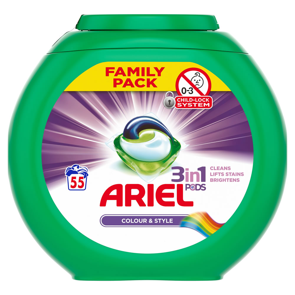 Ariel 3 in 1 Colour Washing Pods 55 Washes Image
