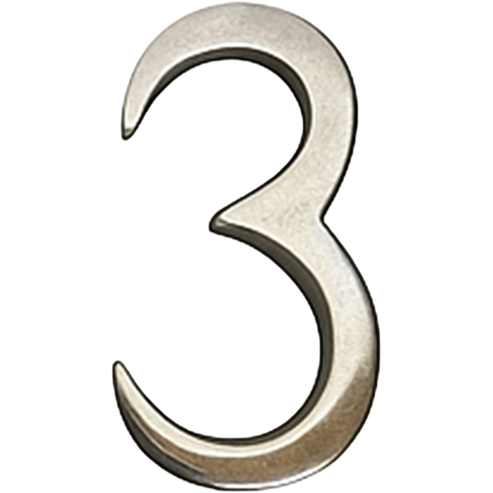 Golden Grace Polished Gold Finish Self Adhesive Door Numerals No 3 75mm Image 2