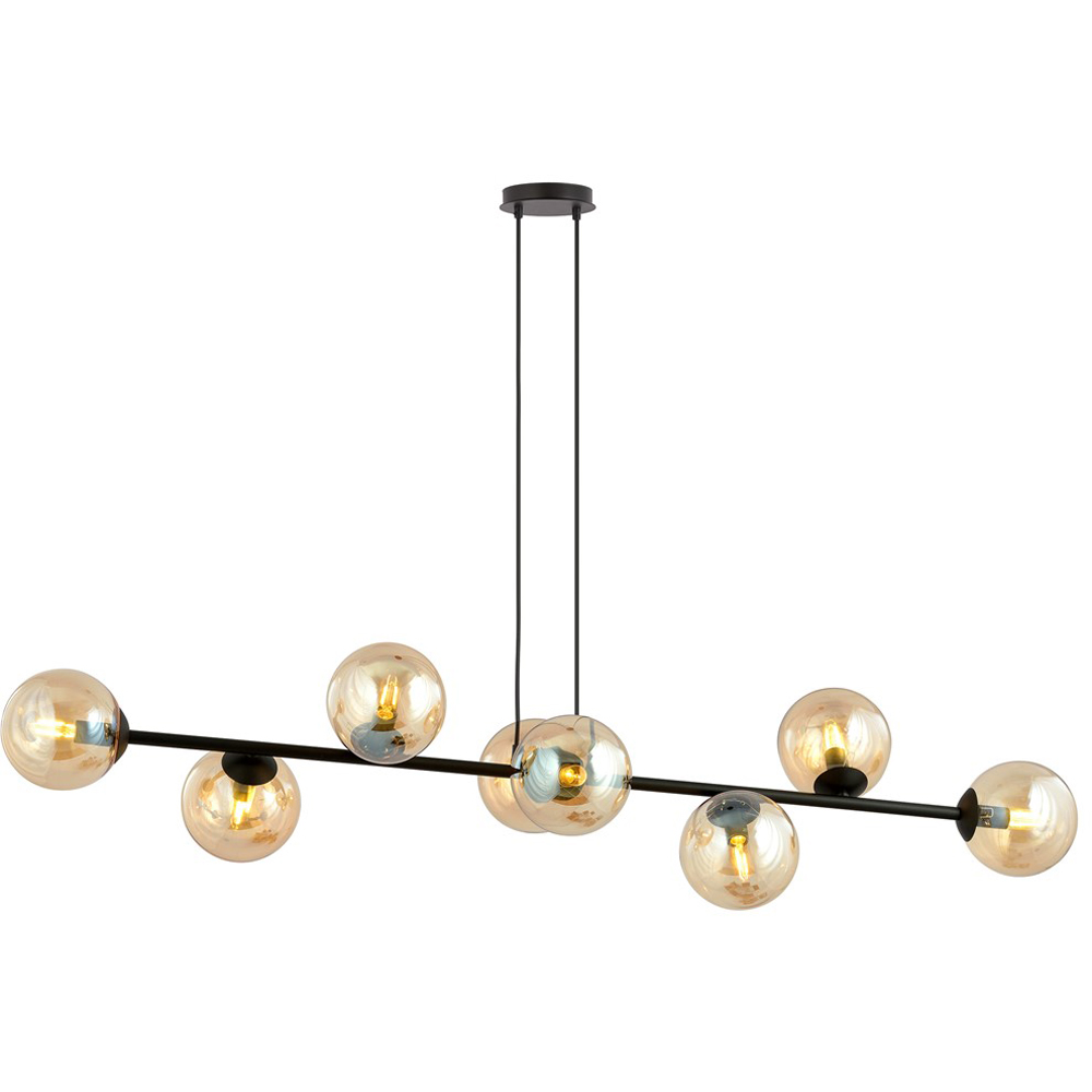 Emibig Rossi 8 Light Amber Shade Black E14 Ceiling Pendant Light Image 3