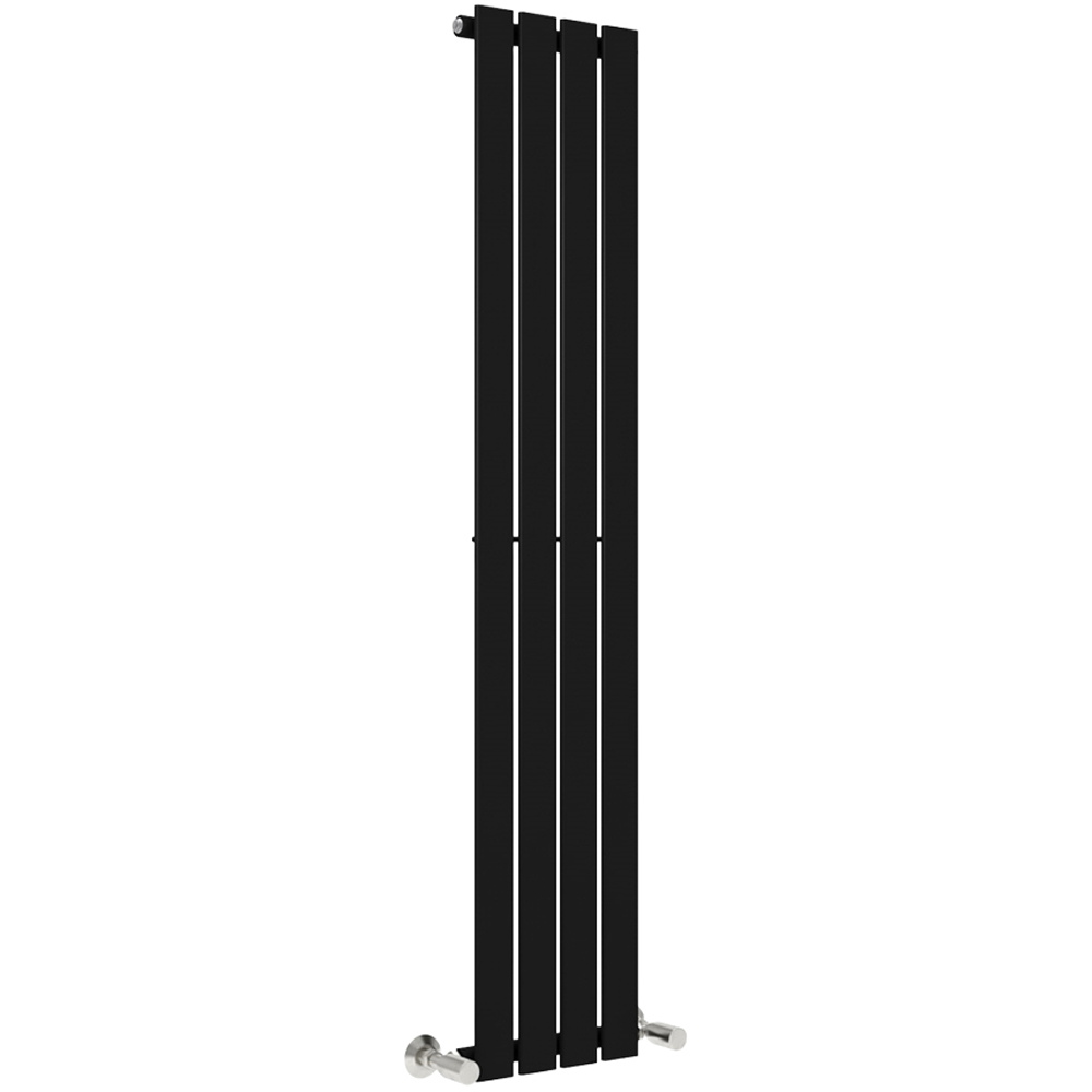 Black 1761 BTU Single Flat Panel Vertical Column Radiator 1600 x 272mm Image 1