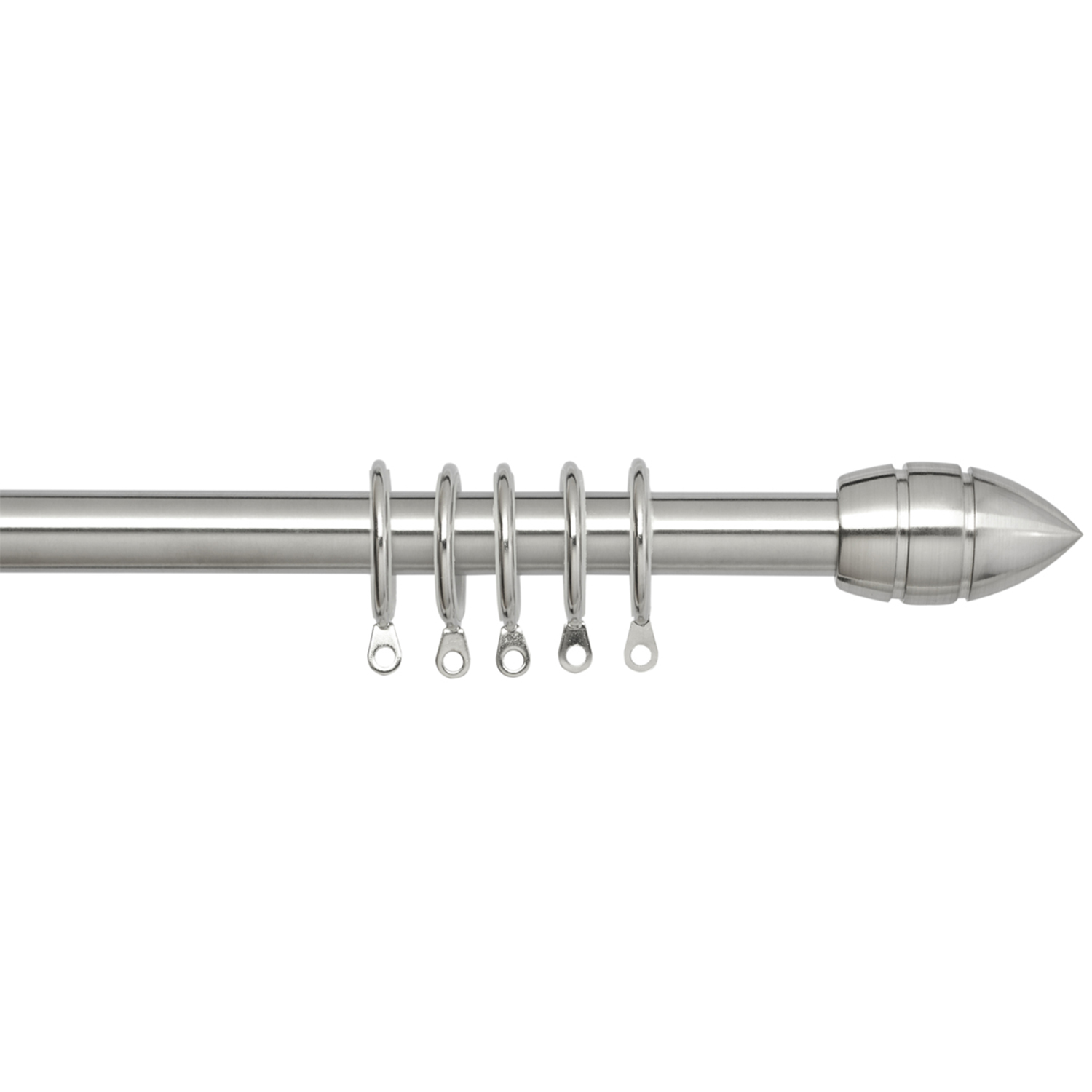 Palma 120 to 210cm Extendable Silver Curtain Pole Image