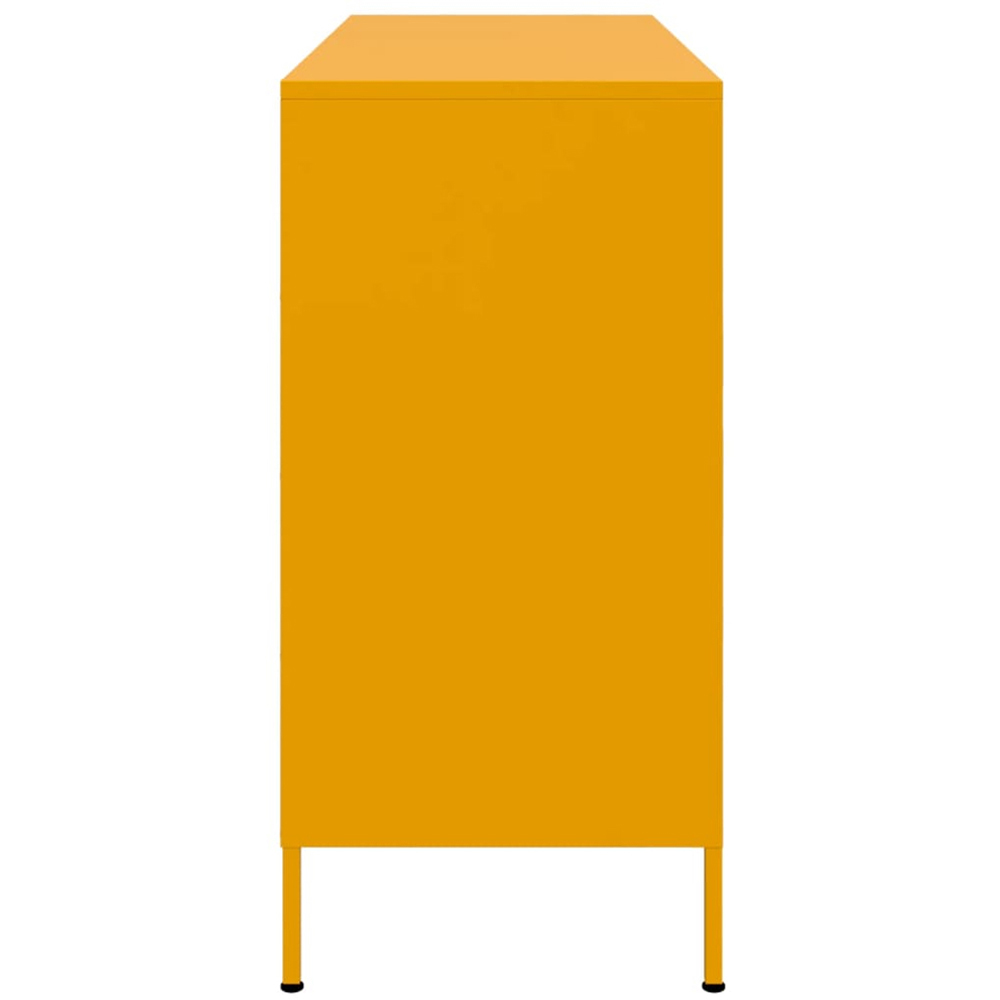 vidaXL 6 Door Mustard Yellow Metal Sideboard Image 6