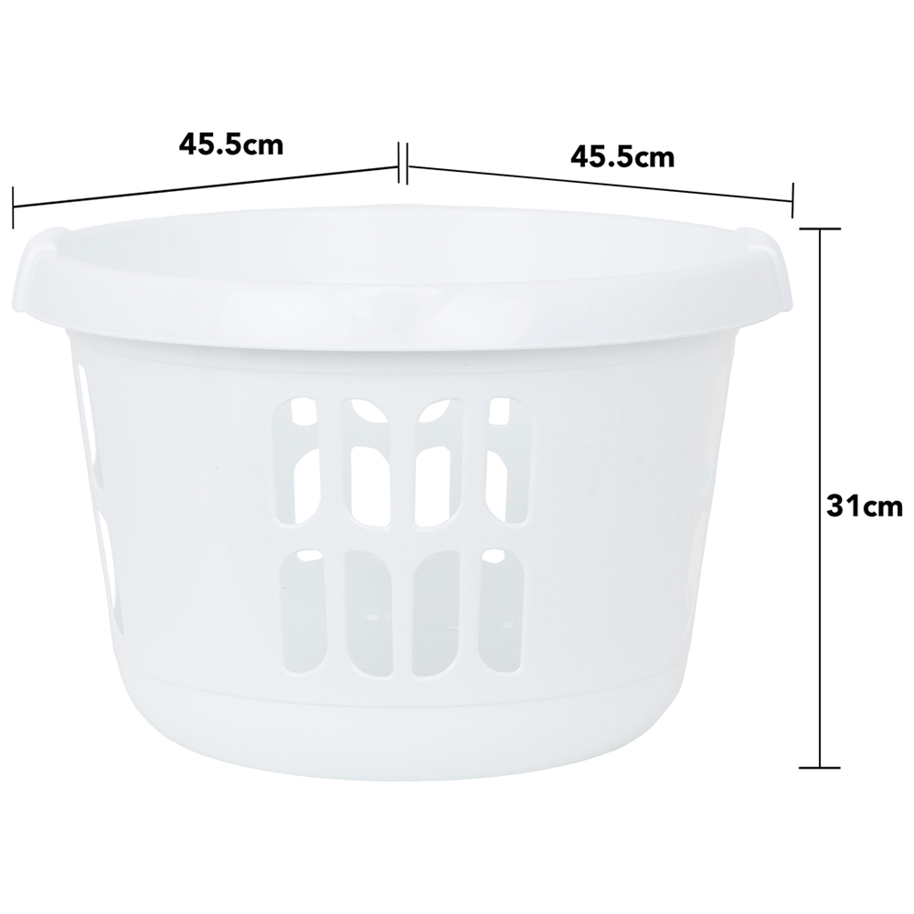 Wham 2 Piece Casa Plastic Laundry Basket & Hamper Set Ice White Image 6