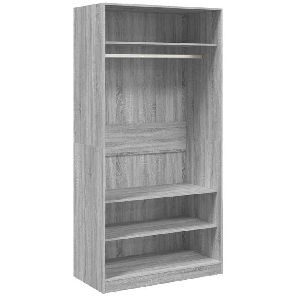 vidaXL 4 Shelf Grey Engineered Wood Open Wardrobe Image 2