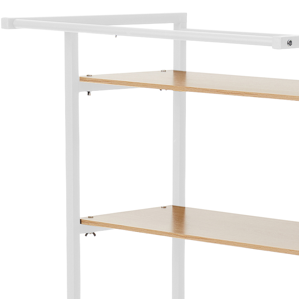 Living and Home 3 Shelf White Over Washing Machine Storage Shelf with Towel Bar Image 6