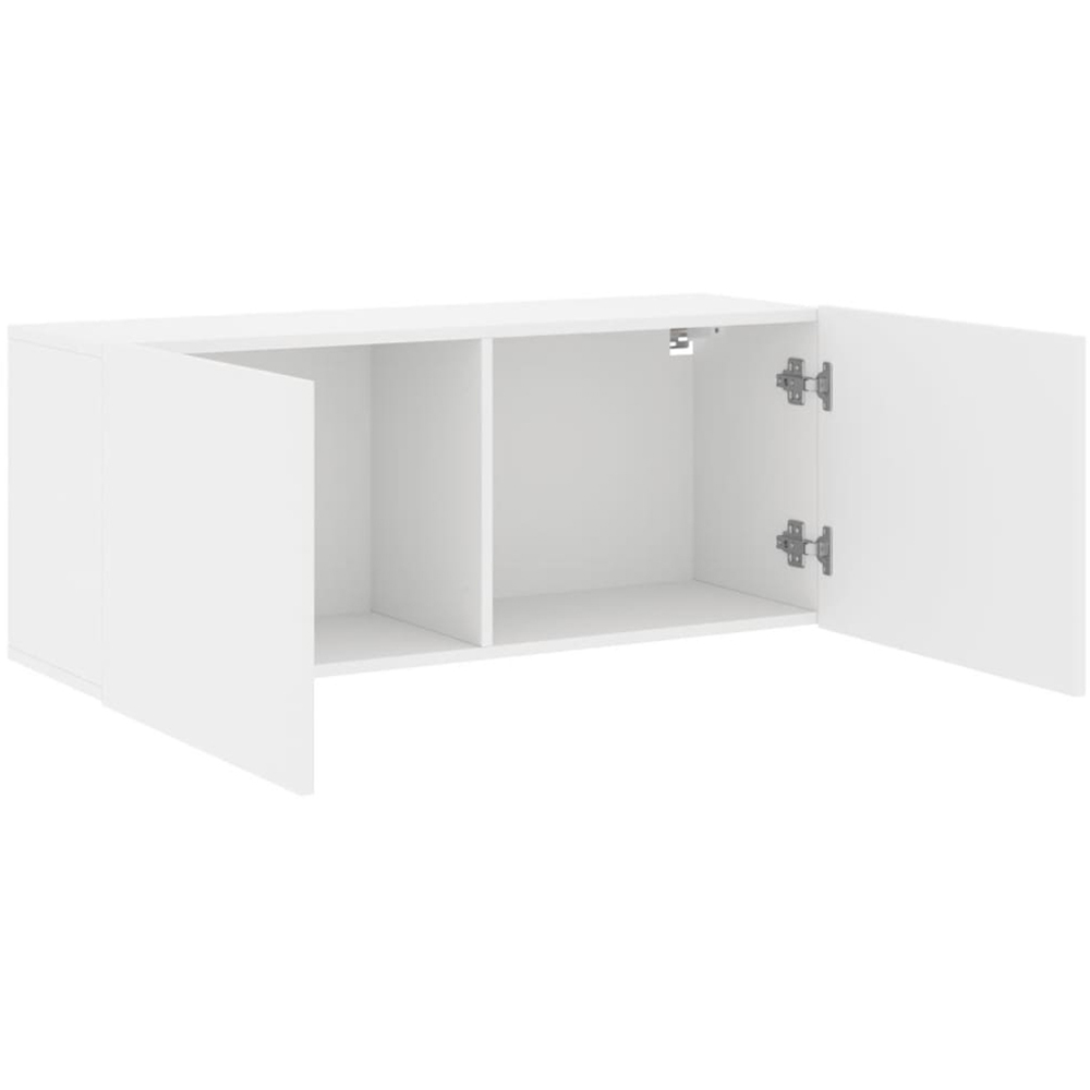 vidaXL 2 Door White Wall Mounted TV Cabinet Image 4