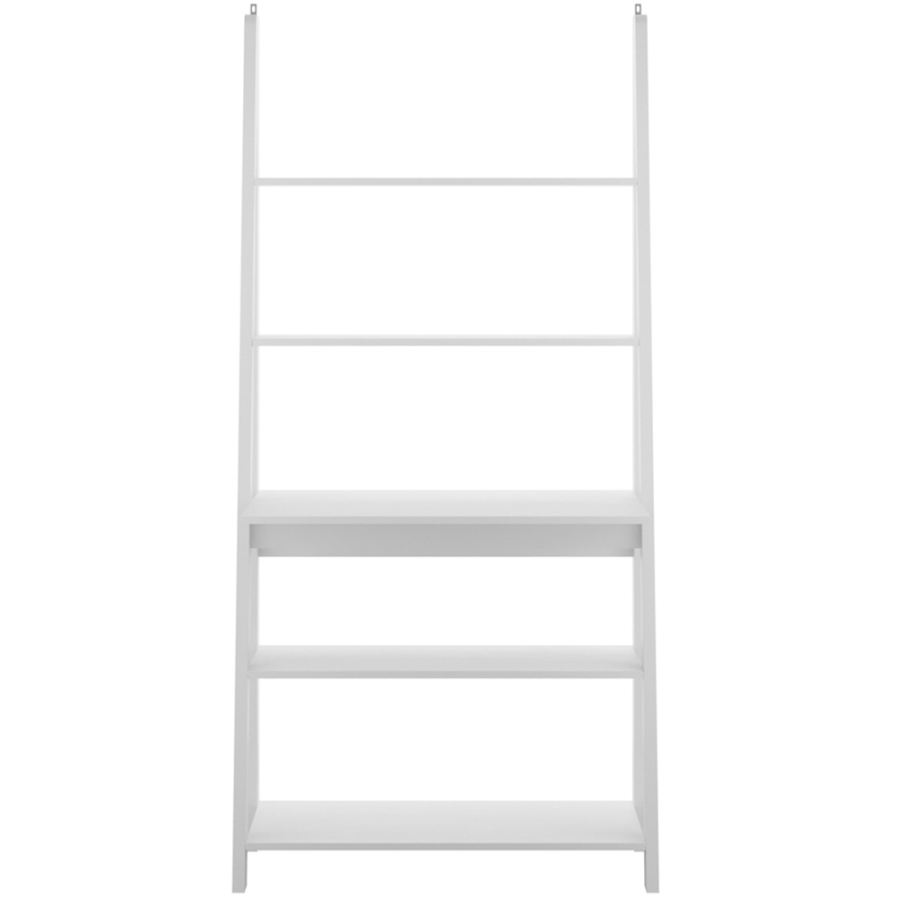 Tiva 5 Shelf White Ladder Desk Image 3