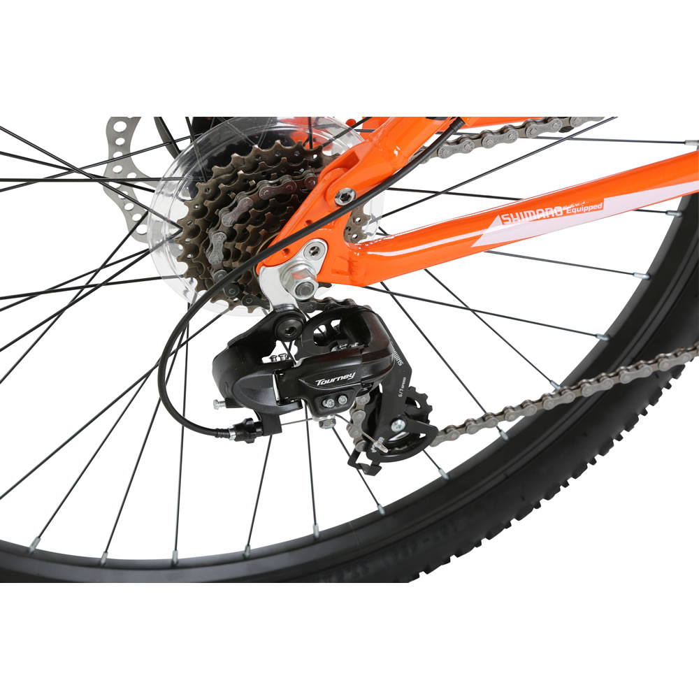 Barracuda Draco Mens Dual Suspension 21 Speed 18" Orange Mountain Bike Image 7