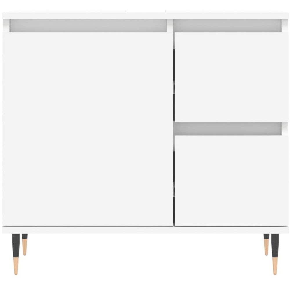 vidaXL Single Door 2 Drawer White Bathroom Cabinet Image 5