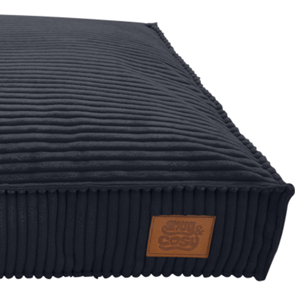 Snug & Cosy San Remo Medium Black Chunky Cord Dog Lounger Bed Image 3