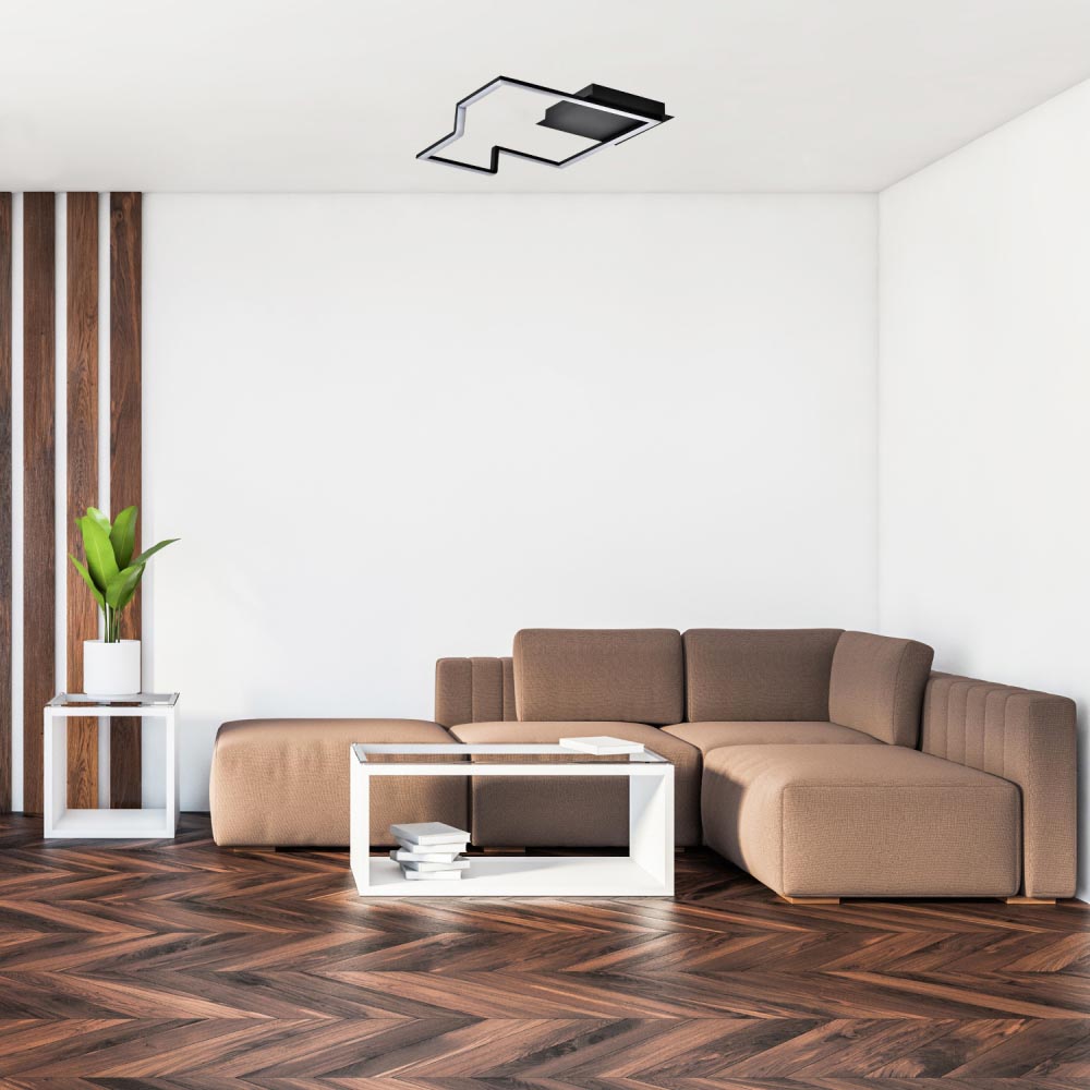 Happy Homewares Thin Profile Strip Matt Black LED Ceiling Light Image 2