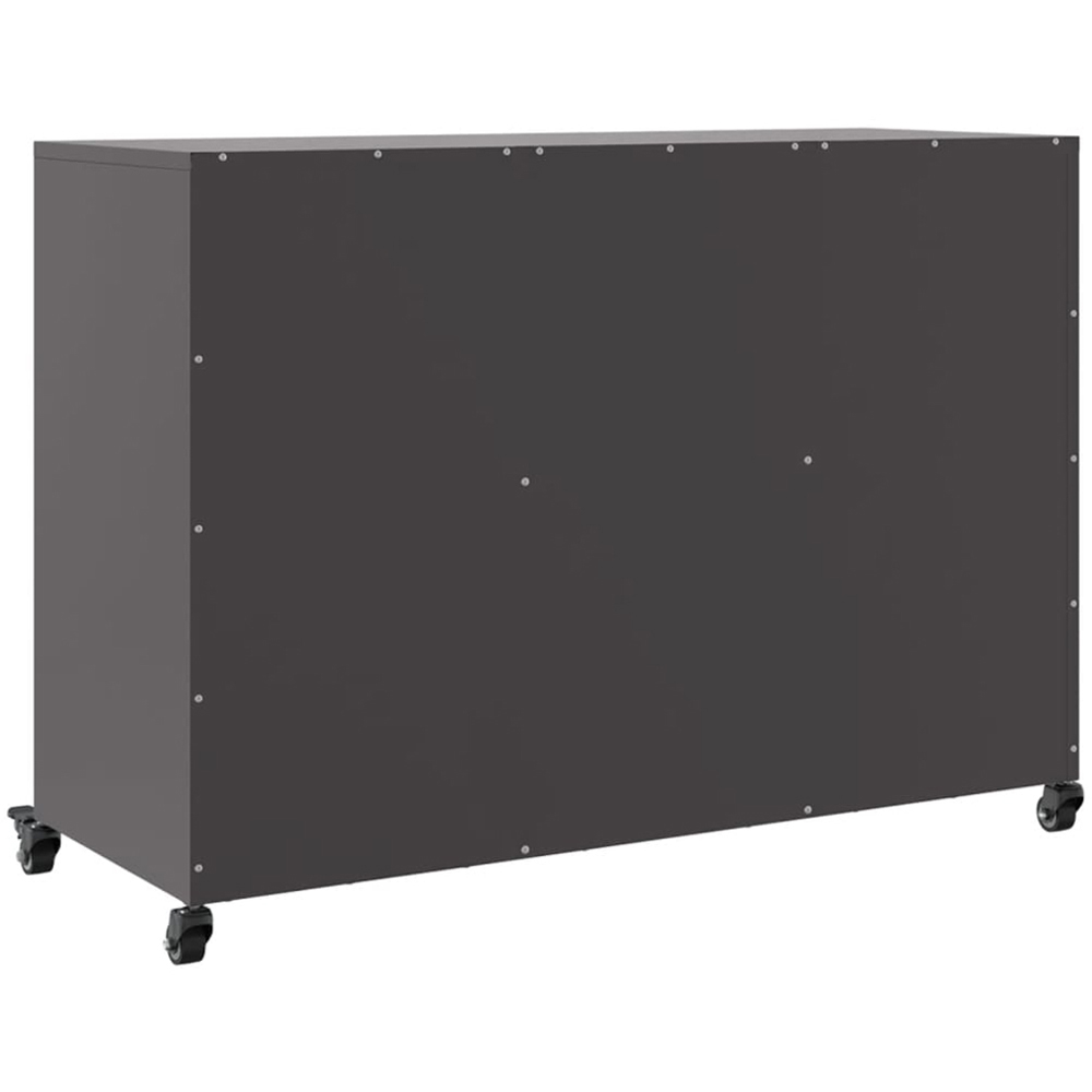 vidaXL 6 Door Black Steel Sideboard Image 8