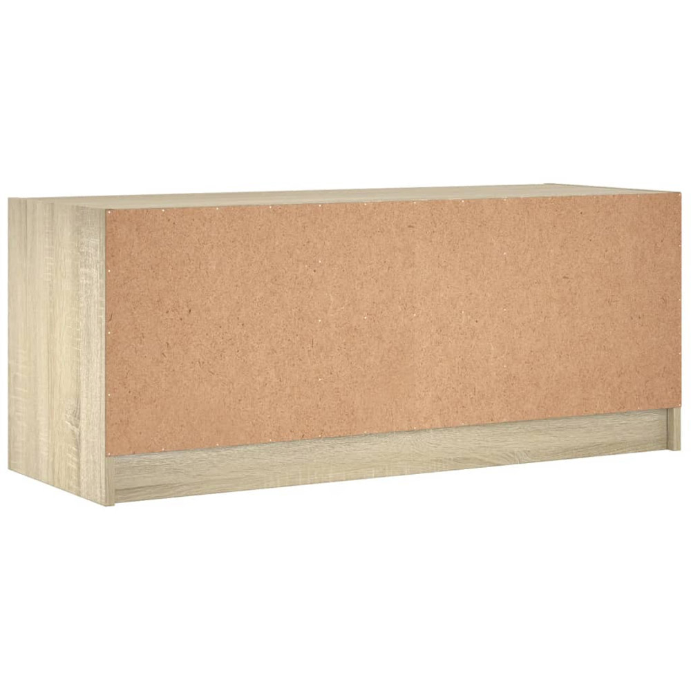 vidaXL 2 Glass Door 2 Open Shelf Sonoma Oak TV Cabinet Image 8