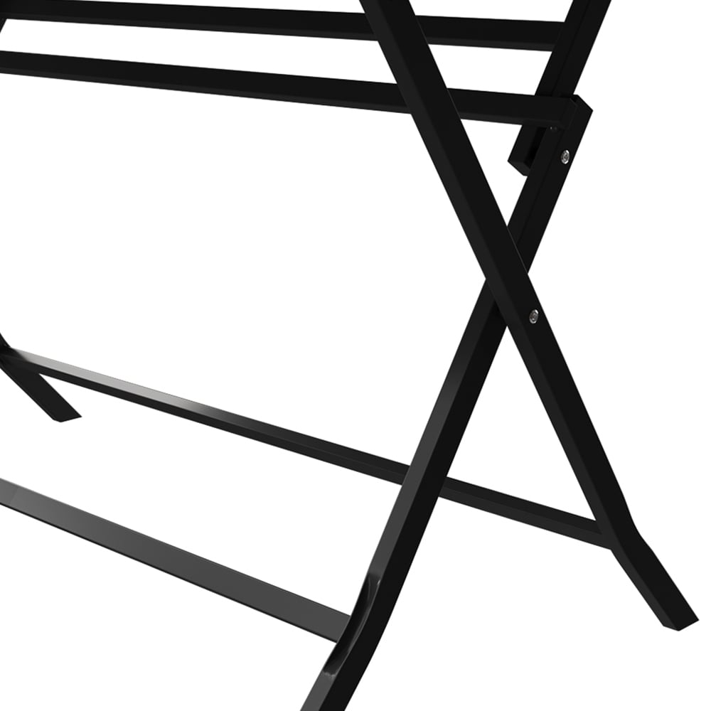 Living and Home Ripple Glass Metal Outdoor Oval Folding Table with Umbrella Hole Image 3