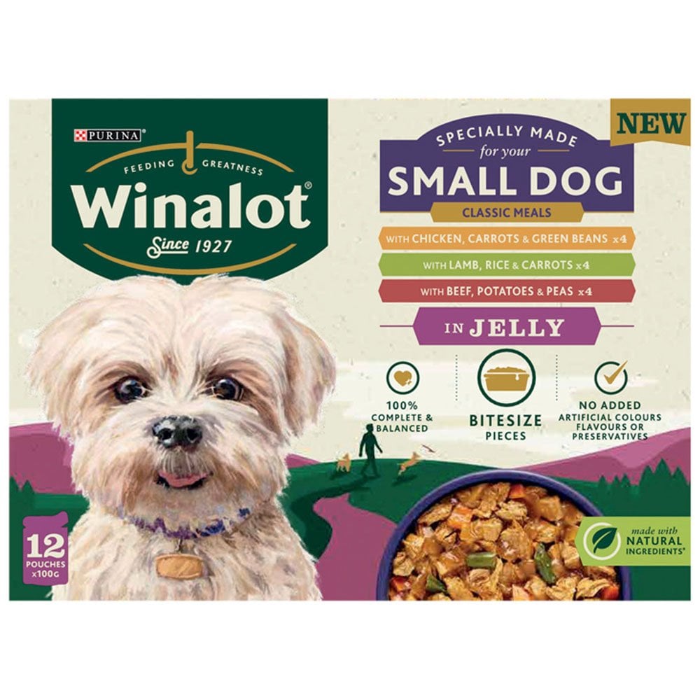 Purina Winalot Mixed in Jelly Small Dog Food Pouches 100g Case of 4 x 12 Pack Image 3