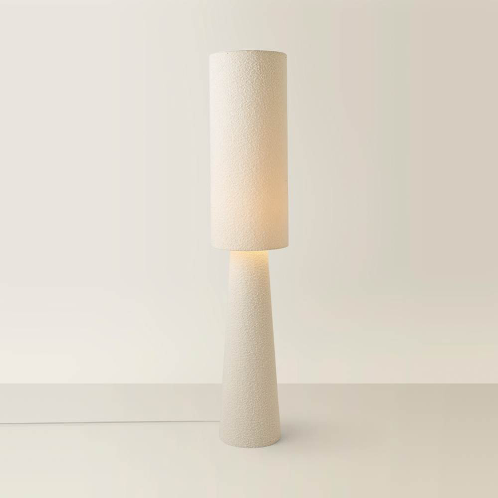 ValueLights Ash Cream Boucle Midi Floor Lamp and Bulb Image 3
