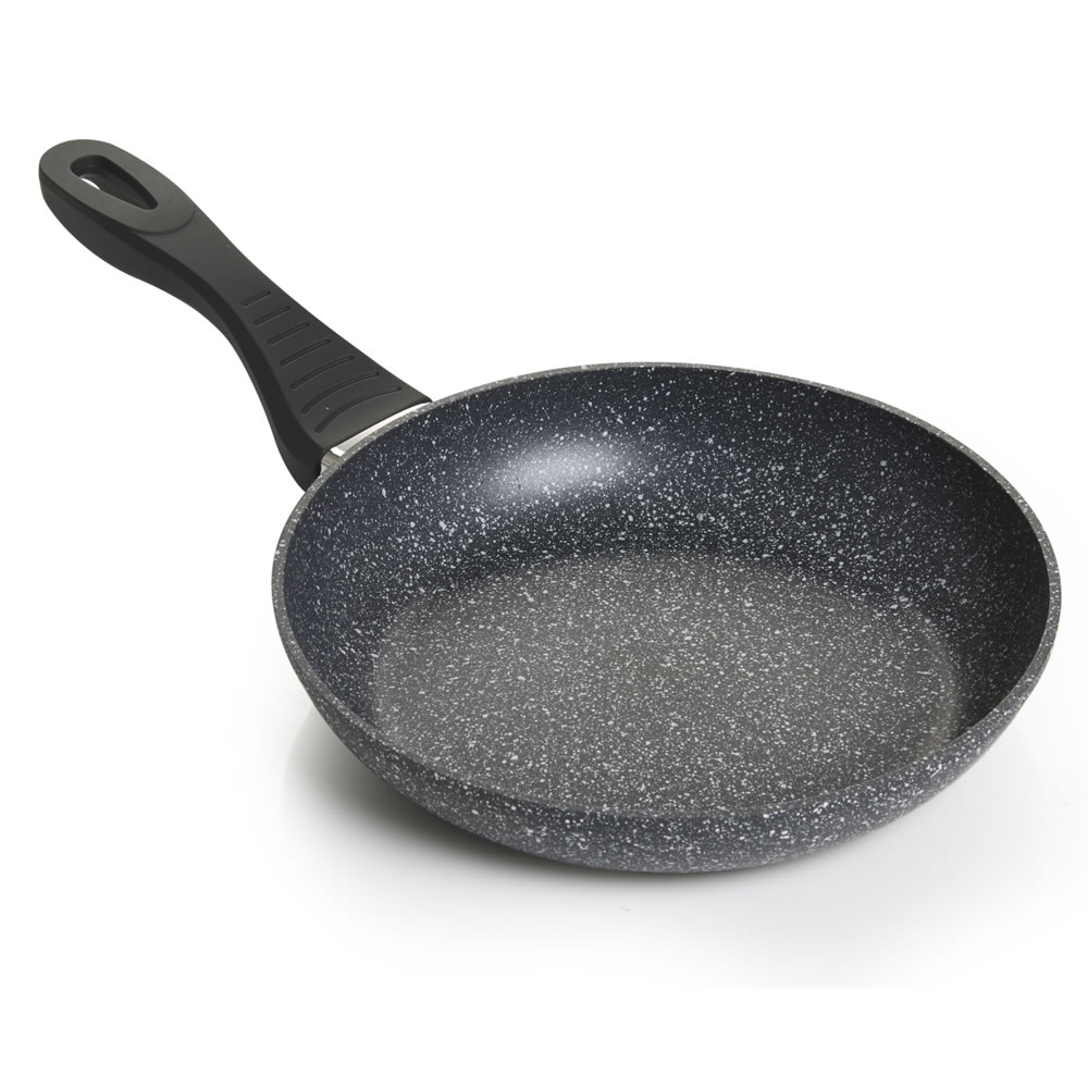 Wilko Non-Stick Frying Pan Grey Marble 24cm Image